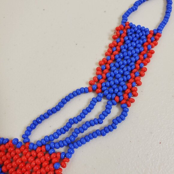 Vintage African Beaded Handcrafted Necklace - Picture 4 of 8